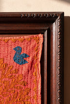 Sylvan Maple Kantha Appliqué Pure Cotton Wall Hanging — wall art styling detail