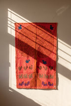 Sylvan Maple Kantha Appliqué Pure Cotton Wall Hanging — decorative wall layout