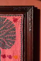 Maple Hush Kantha Appliqué Pure Cotton Wall Hanging — wall art styling detail