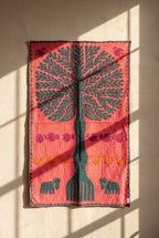 Maple Hush Kantha Appliqué Pure Cotton Wall Hanging — decorative wall layout