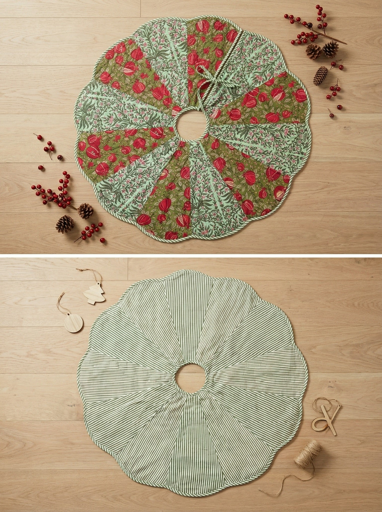 Green Garden Tapestry Christmas Tree Skirt