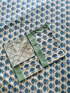 Indigo Bloom Hand Block Printed KING Bedsheet