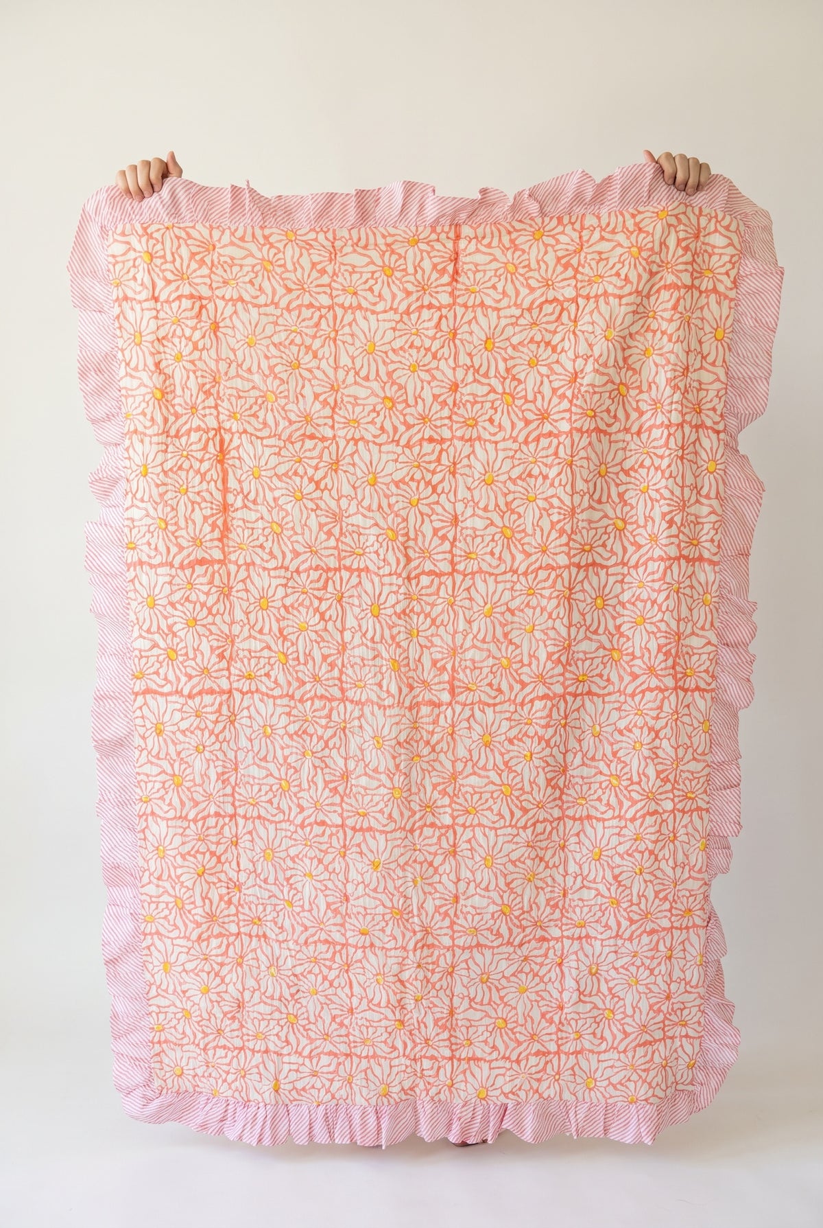 Petal Play reversible cotton baby blanket, side two, catalog hold