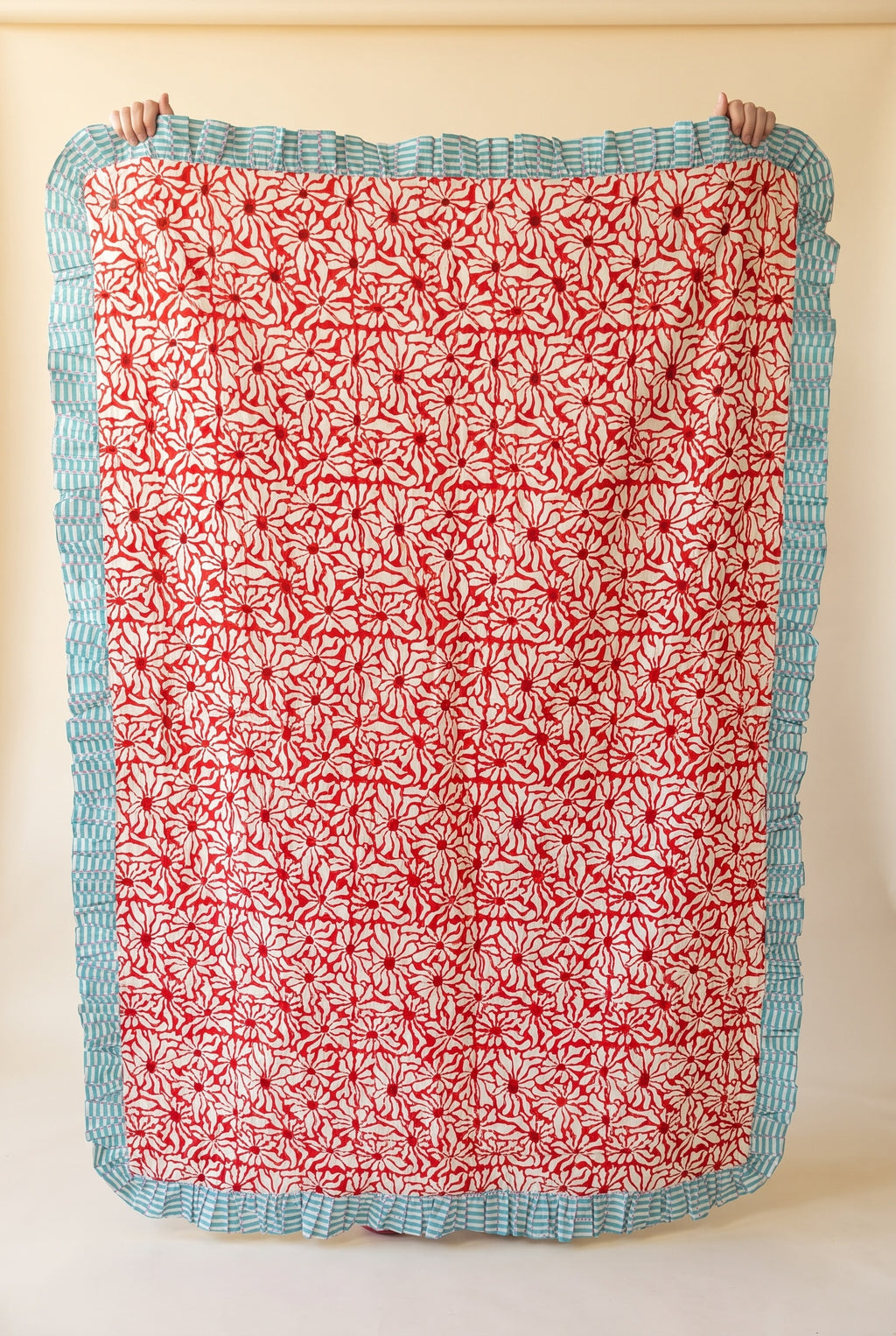 Garden Stories reversible cotton baby blanket, side one, catalog hold