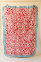 Garden Stories reversible cotton baby blanket, side one, catalog hold