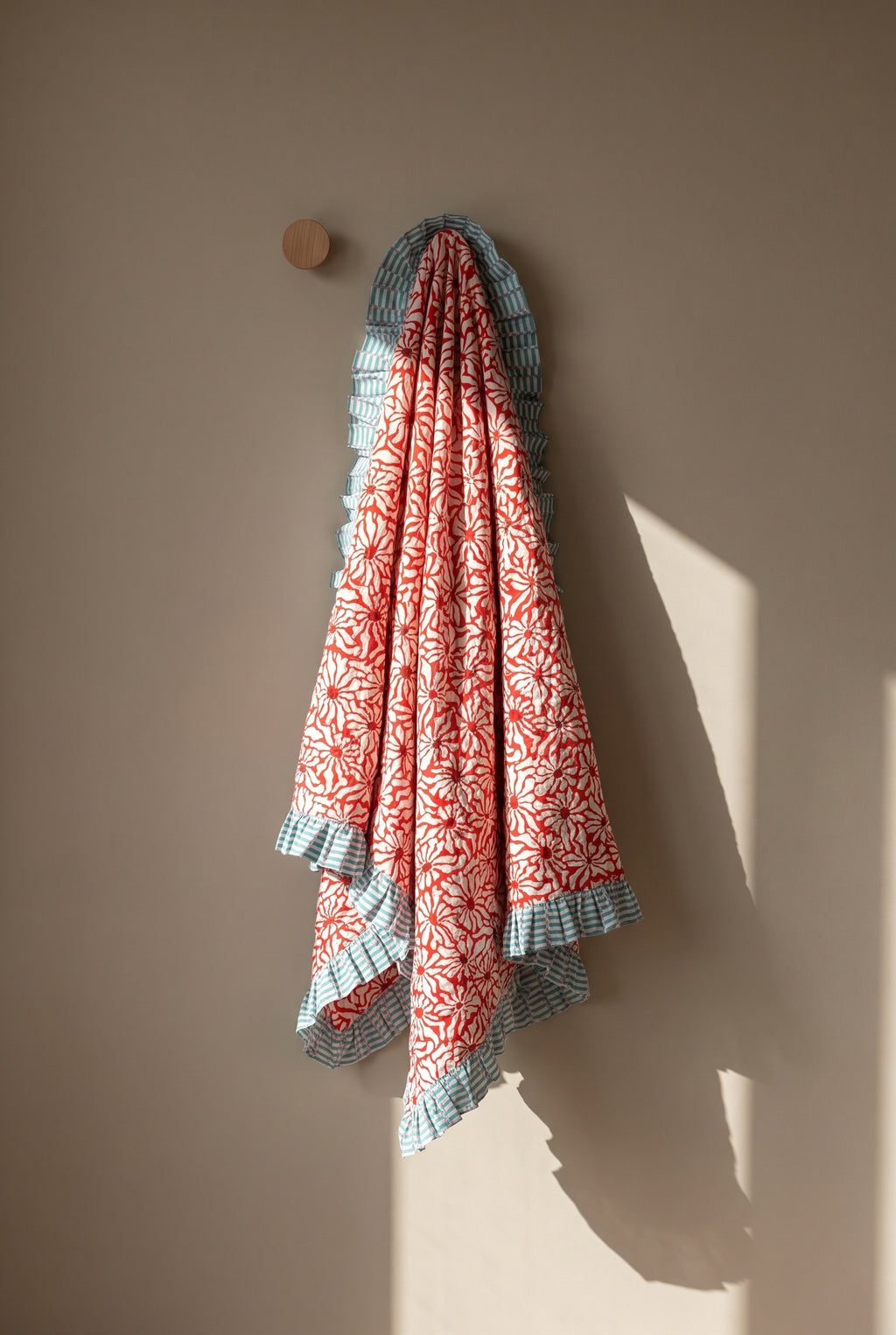 Garden Stories reversible cotton baby blanket, side one, peg