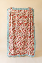 Garden Stories reversible cotton baby blanket, side two, catalog hold