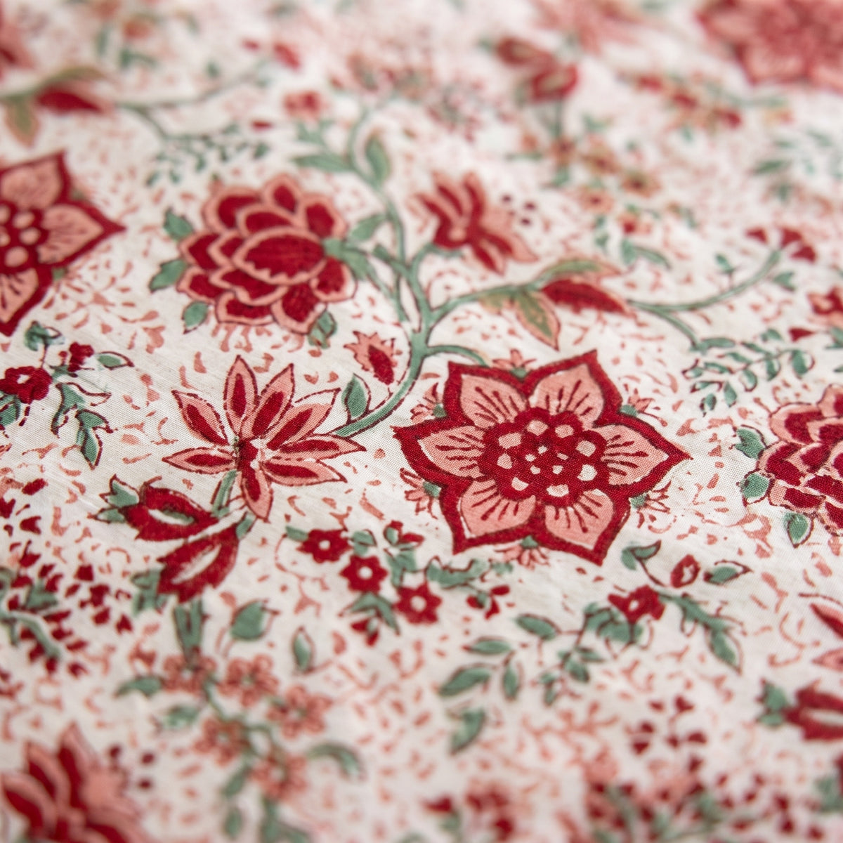 Garden Stories reversible cotton baby blanket, side two, macro