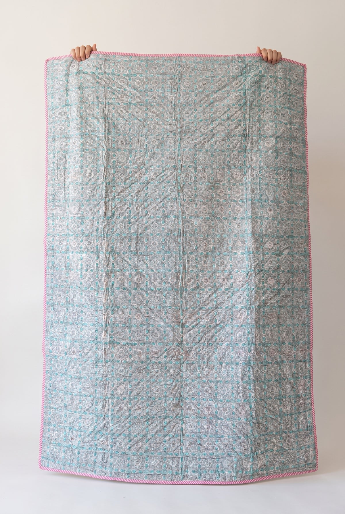 Flamingo Daydreams reversible cotton baby blanket, side two, catalog hold