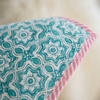 Flamingo Daydreams reversible cotton baby blanket, side two, macro