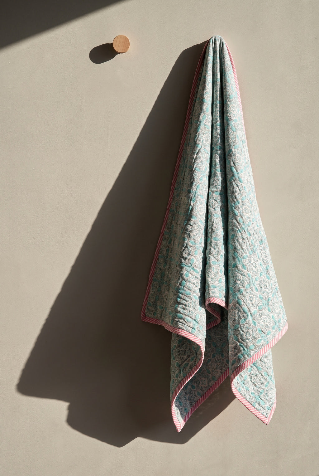 Flamingo Daydreams reversible cotton baby blanket, side two, peg