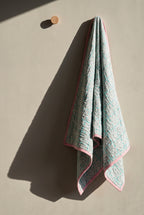 Flamingo Daydreams reversible cotton baby blanket, side two, peg