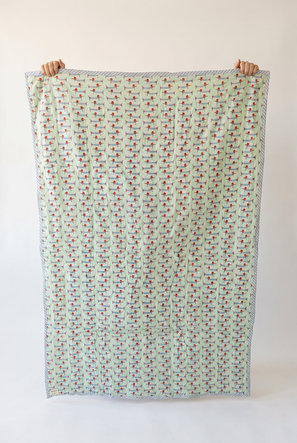 Puppy Promenade reversible cotton baby blanket, side two, catalog hold