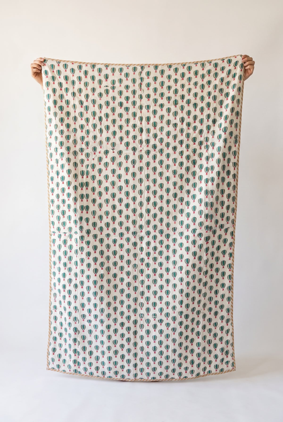 Balloon Adventures reversible cotton baby blanket, side two, catalog hold
