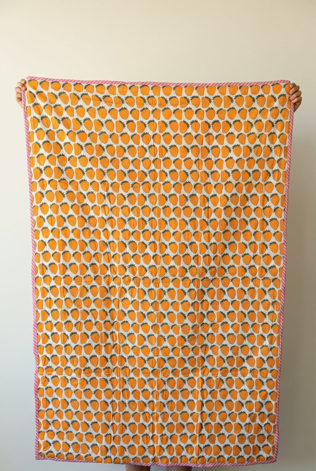 Berry Picnic reversible cotton baby blanket, side two, catalog hold