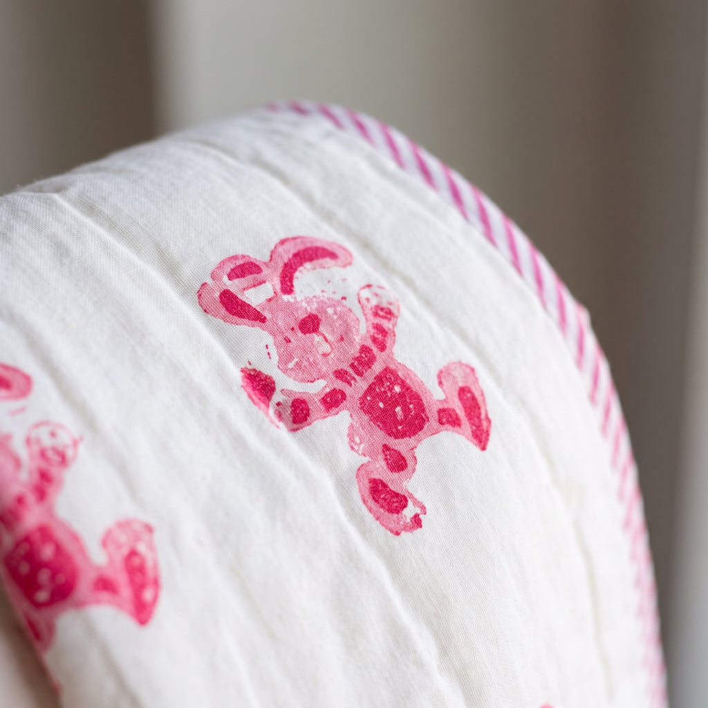 Unicorn Wishes reversible cotton baby blanket, side two, macro