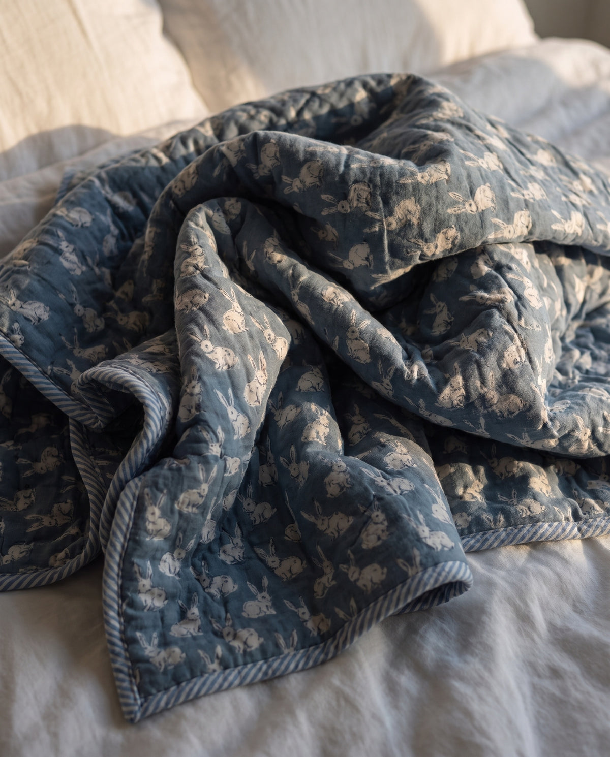 Cotton baby blanket in an everyday setting