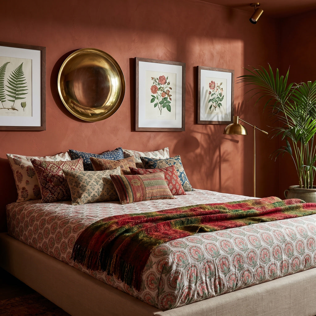 Sapphire Mist Hand Block Printed KING Bedsheet