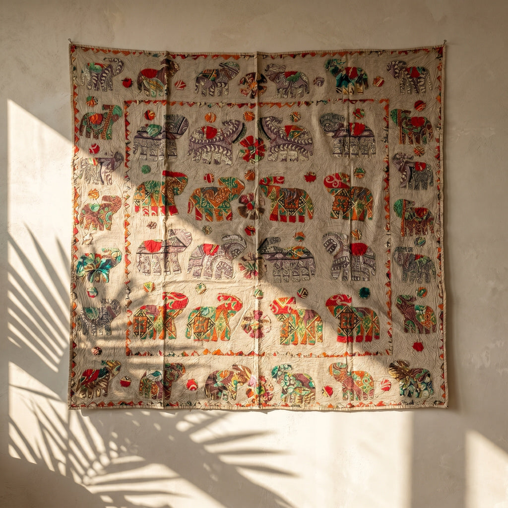 Old Fern Appliqué Pure Cotton Wall Hanging