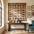 Ethereal Cobalt Appliqué Pure Cotton Wall Hanging