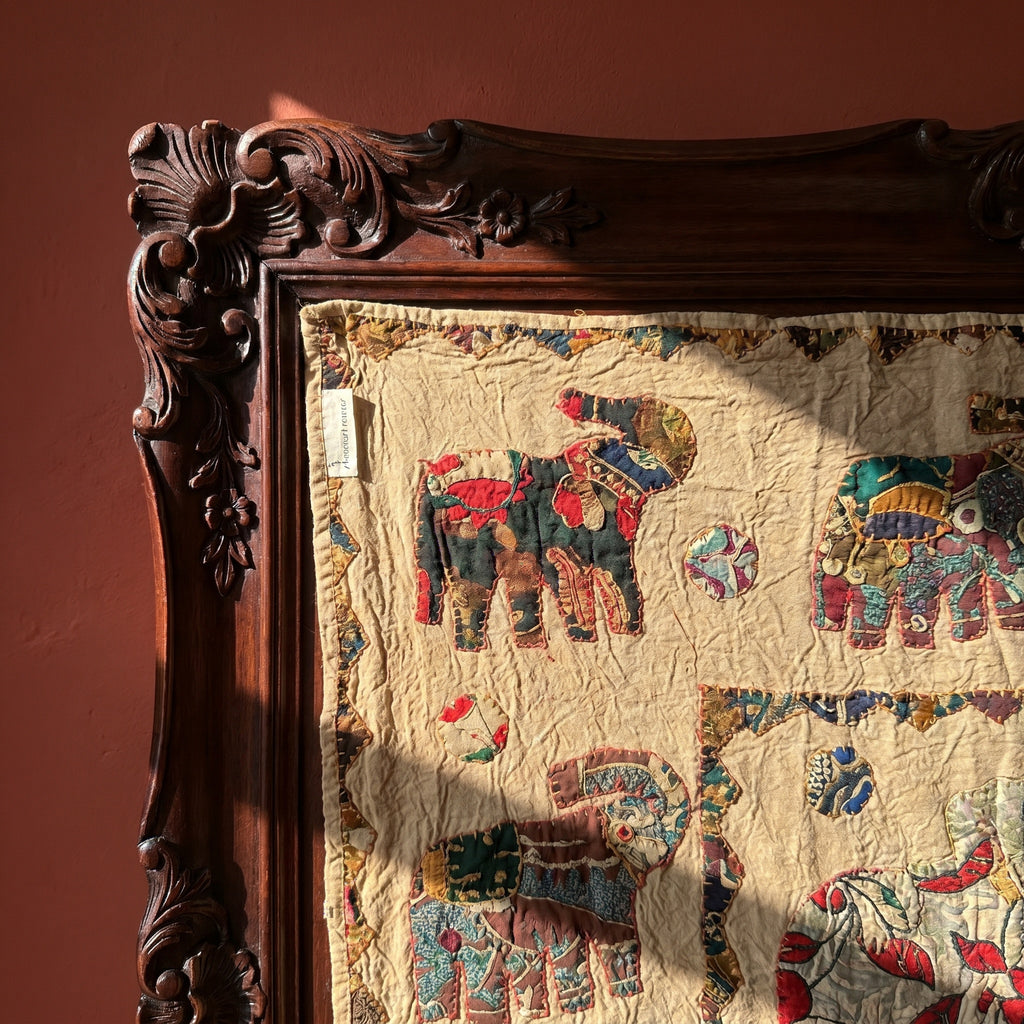 Ethereal Cobalt Appliqué Pure Cotton Wall Hanging
