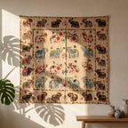 Ethereal Cobalt Appliqué Pure Cotton Wall Hanging