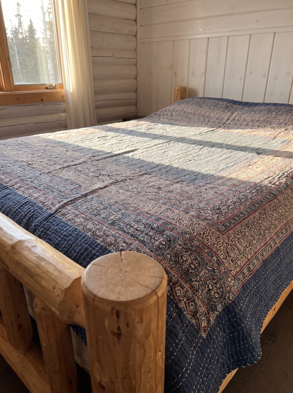 Dream Mist Handmade Kantha Queen Bedsheet