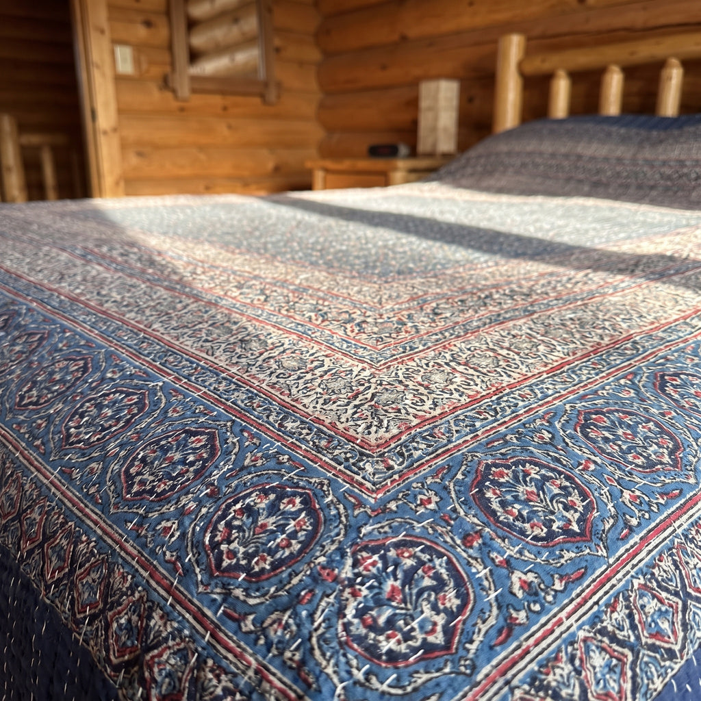 Dream Mist Handmade Kantha Queen Bedsheet