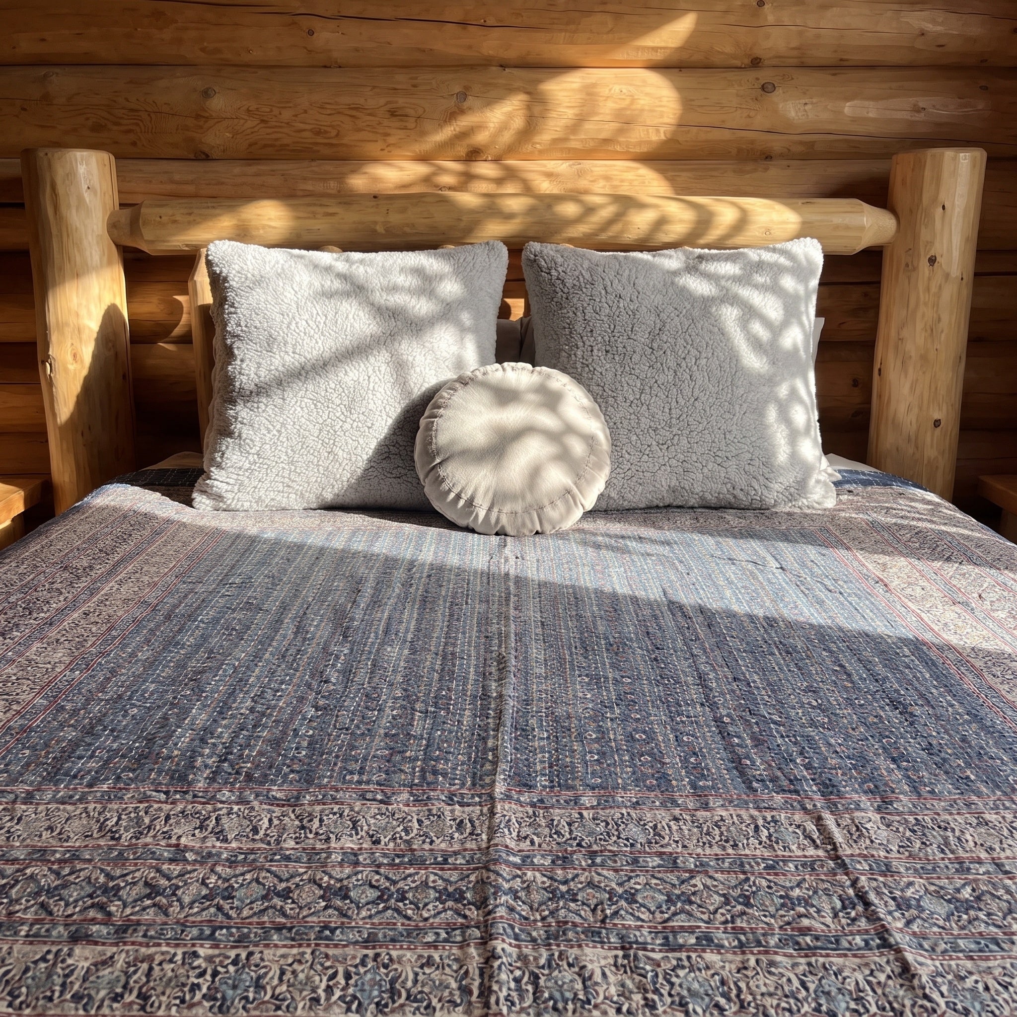 Dream Mist Handmade Kantha Queen Bedsheet