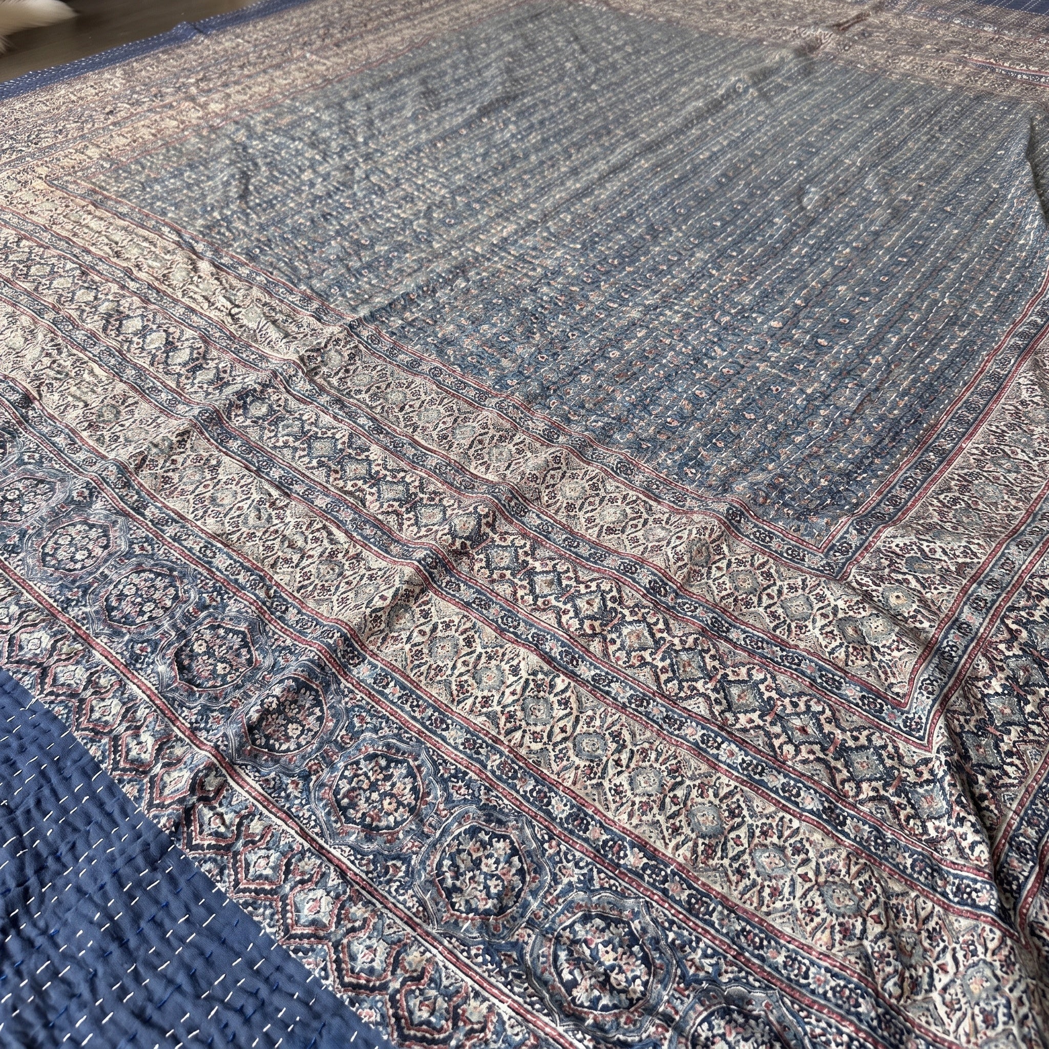 Dream Mist Handmade Kantha Queen Bedsheet