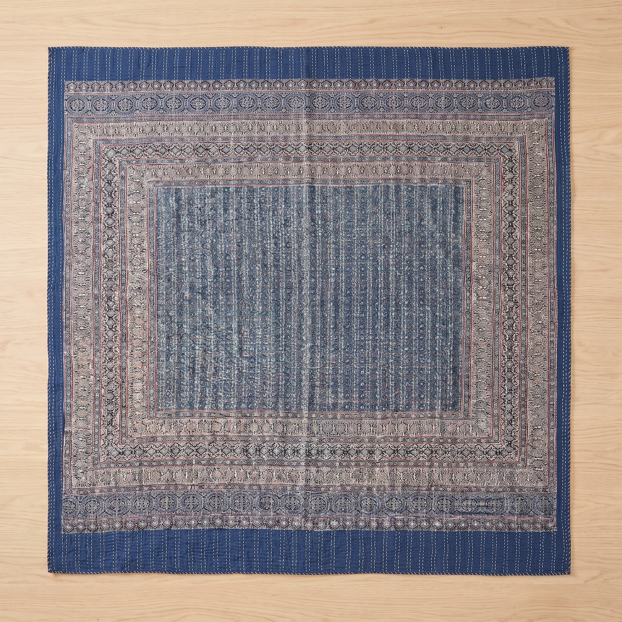 Dream Mist Handmade Kantha Queen Bedsheet