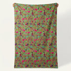 Lush Fern Cotton Reversible Kantha Throw