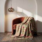 Lush Fern Cotton Reversible Kantha Throw