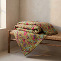 Lush Fern Cotton Reversible Kantha Throw