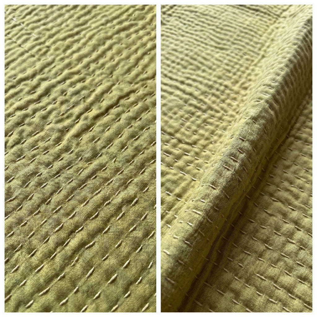 Lush Fern Cotton Reversible Kantha Throw
