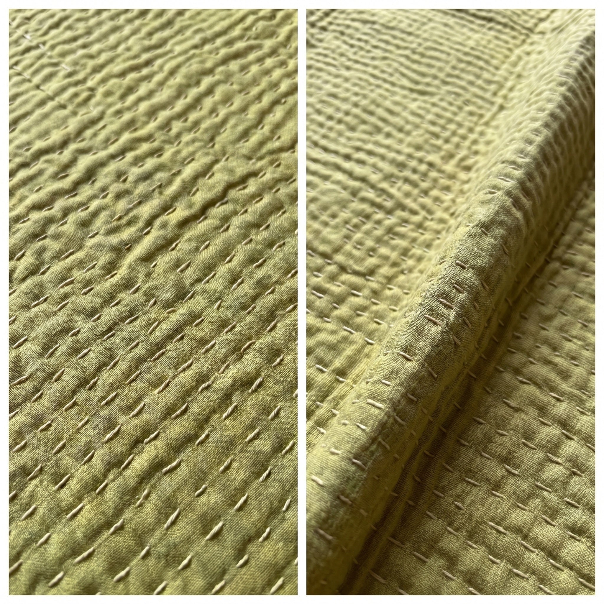 Lush Fern Cotton Reversible Kantha Throw
