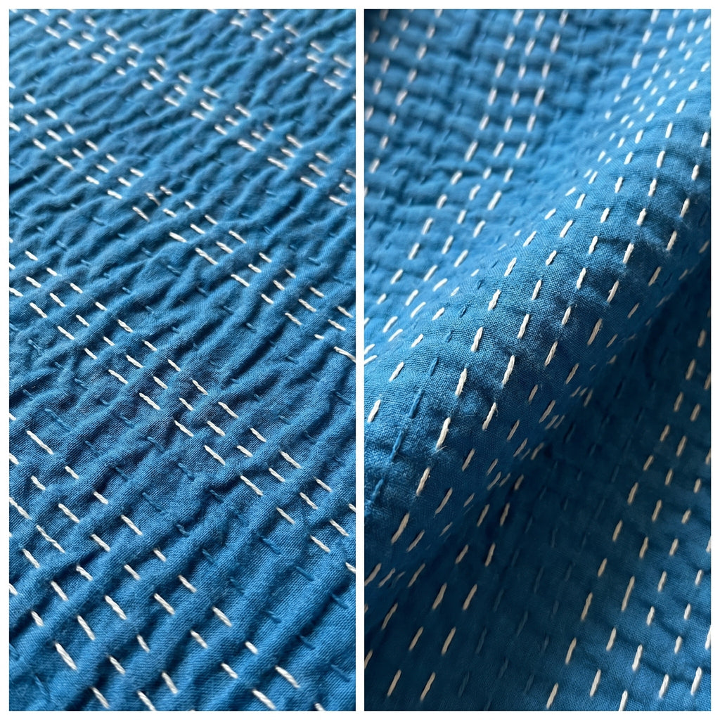 Sky Stone Cotton Reversible Kantha Throw