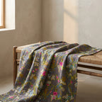 Sun Marigold Cotton Reversible Kantha Throw