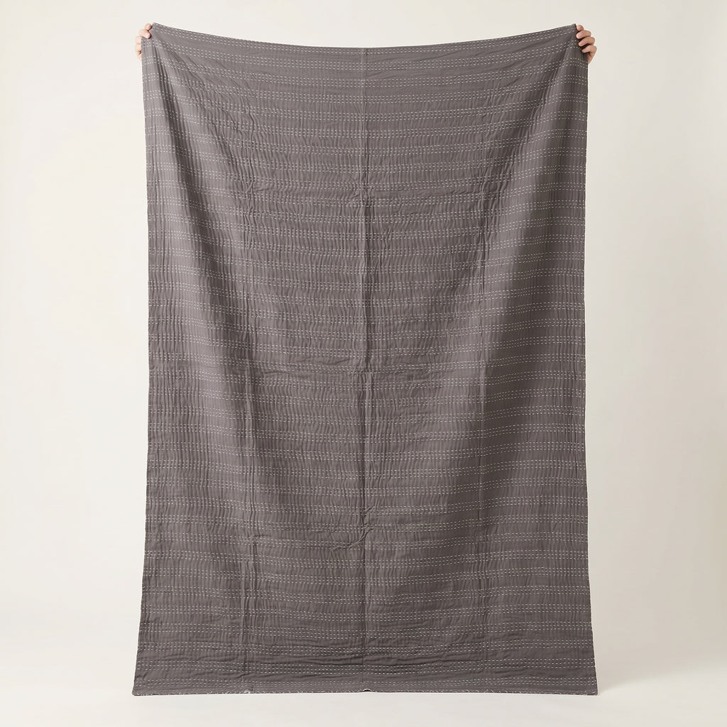 Sun Marigold Cotton Reversible Kantha Throw