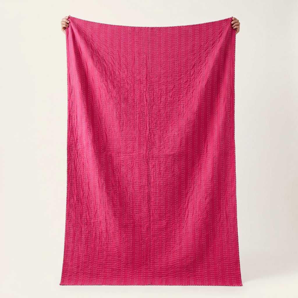 Lotus Petal Cotton Reversible Kantha Throw