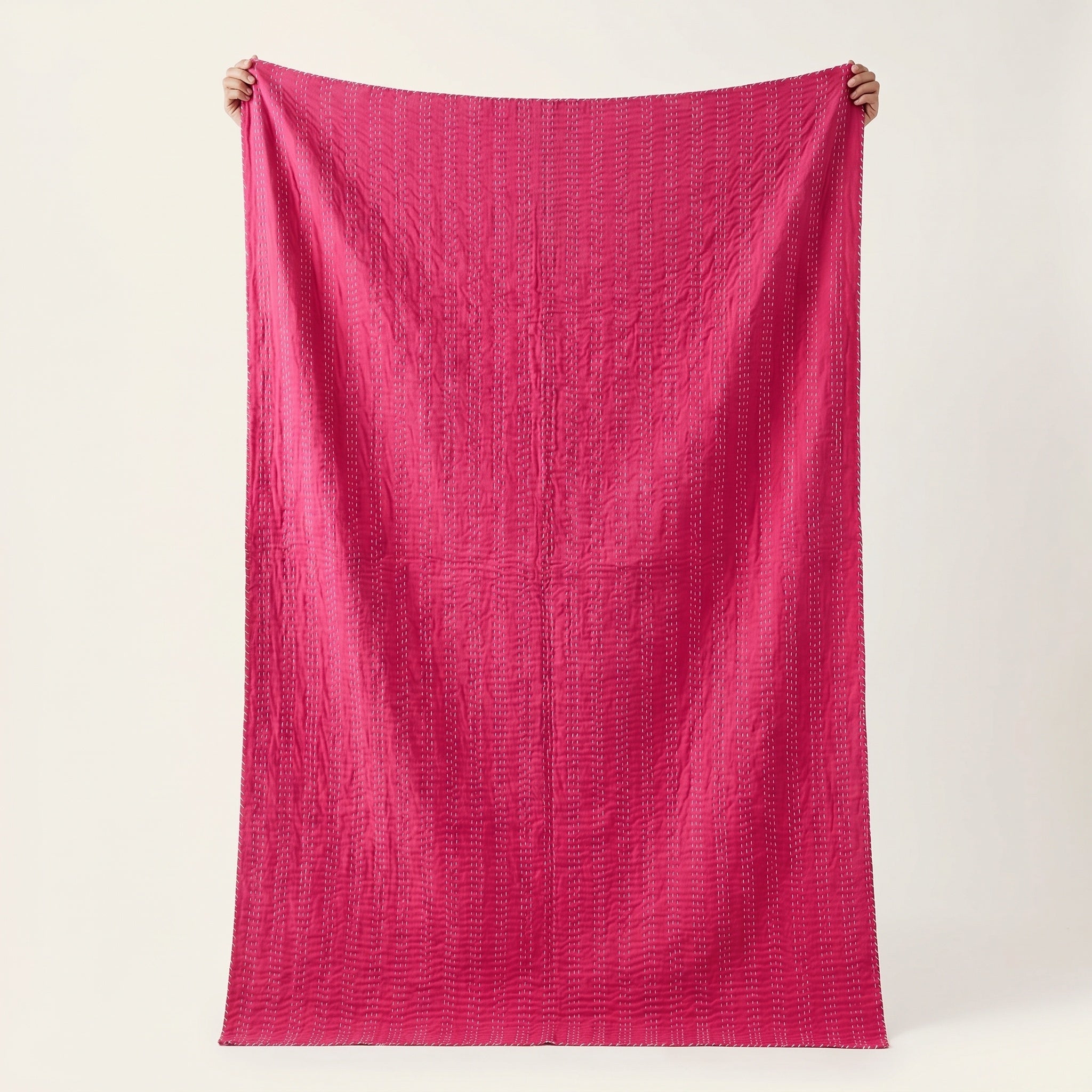 Lotus Petal Cotton Reversible Kantha Throw