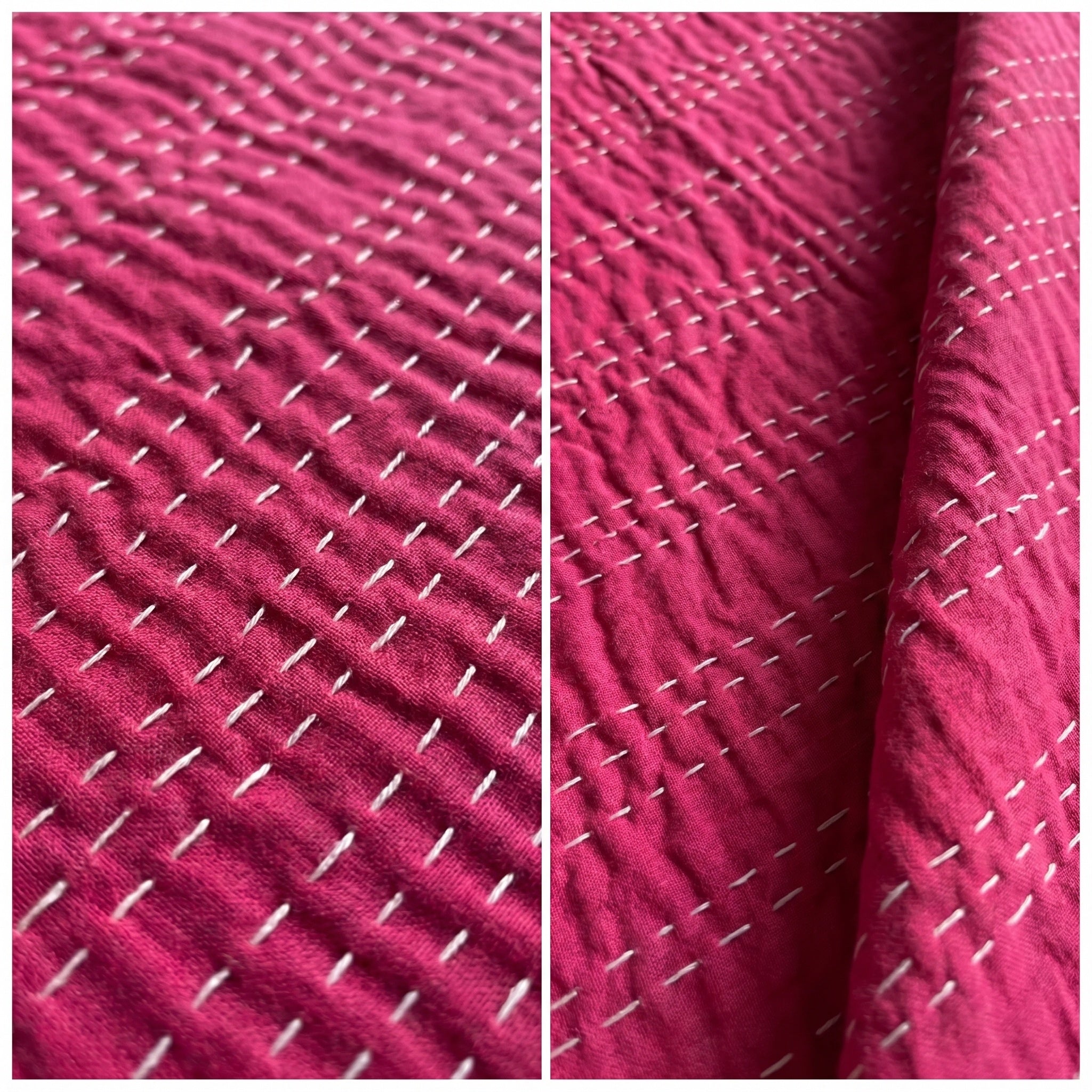 Lotus Petal Cotton Reversible Kantha Throw