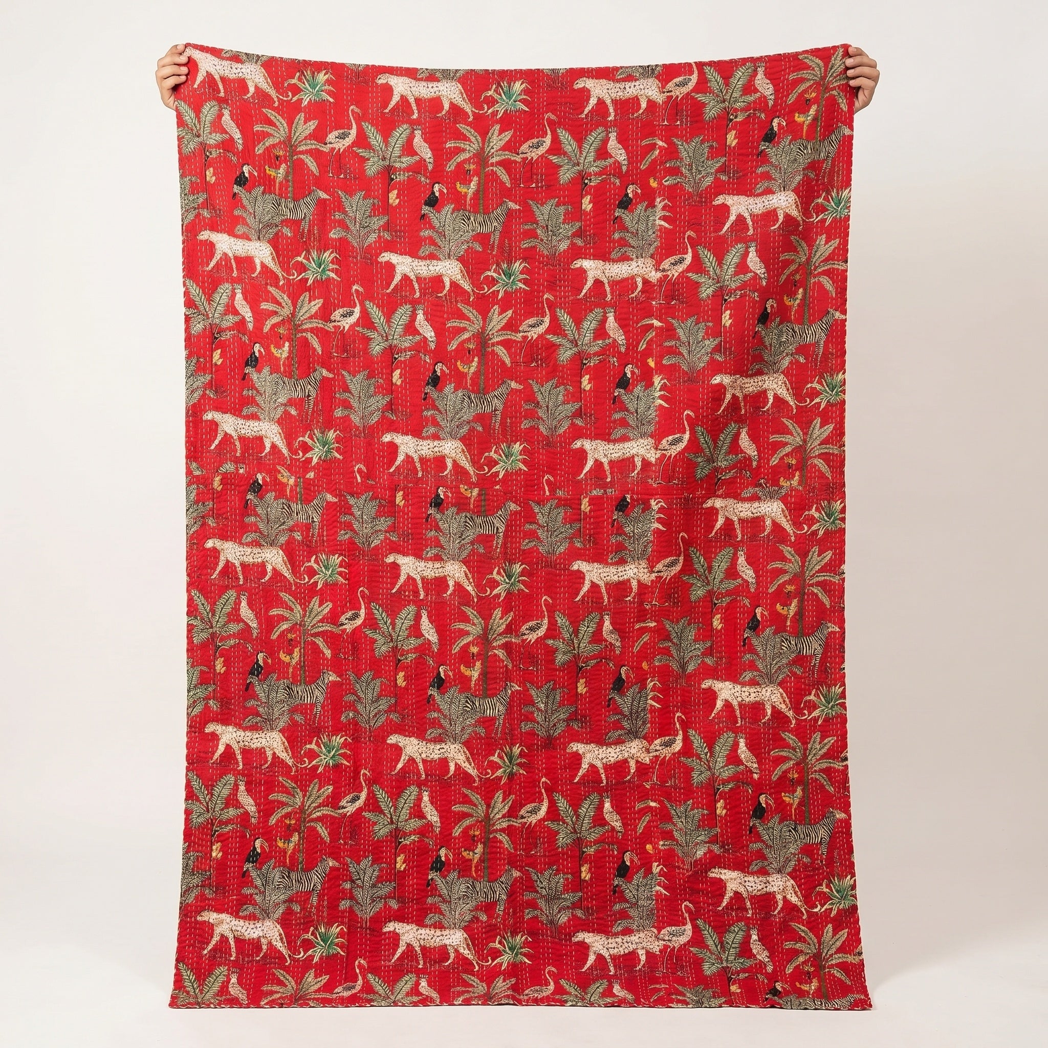 Soft Mist Cotton Reversible Kantha Throw