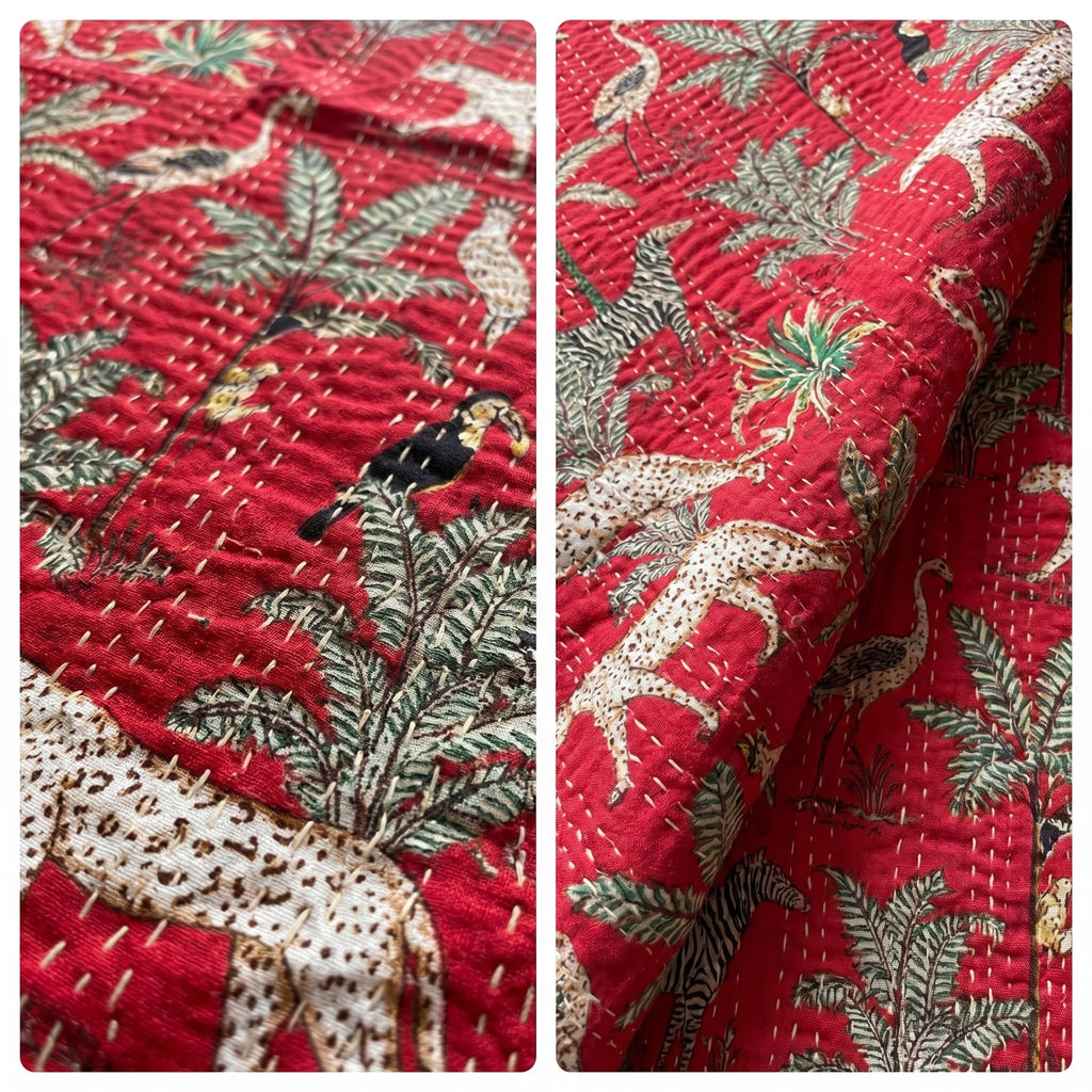 Soft Mist Cotton Reversible Kantha Throw