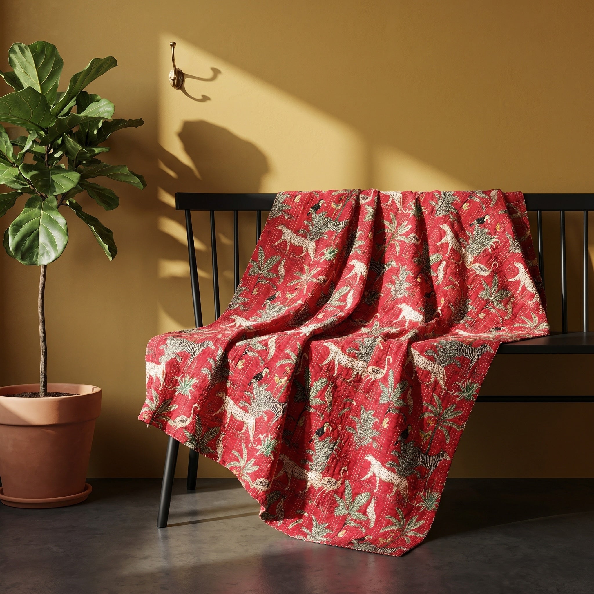 Soft Mist Cotton Reversible Kantha Throw