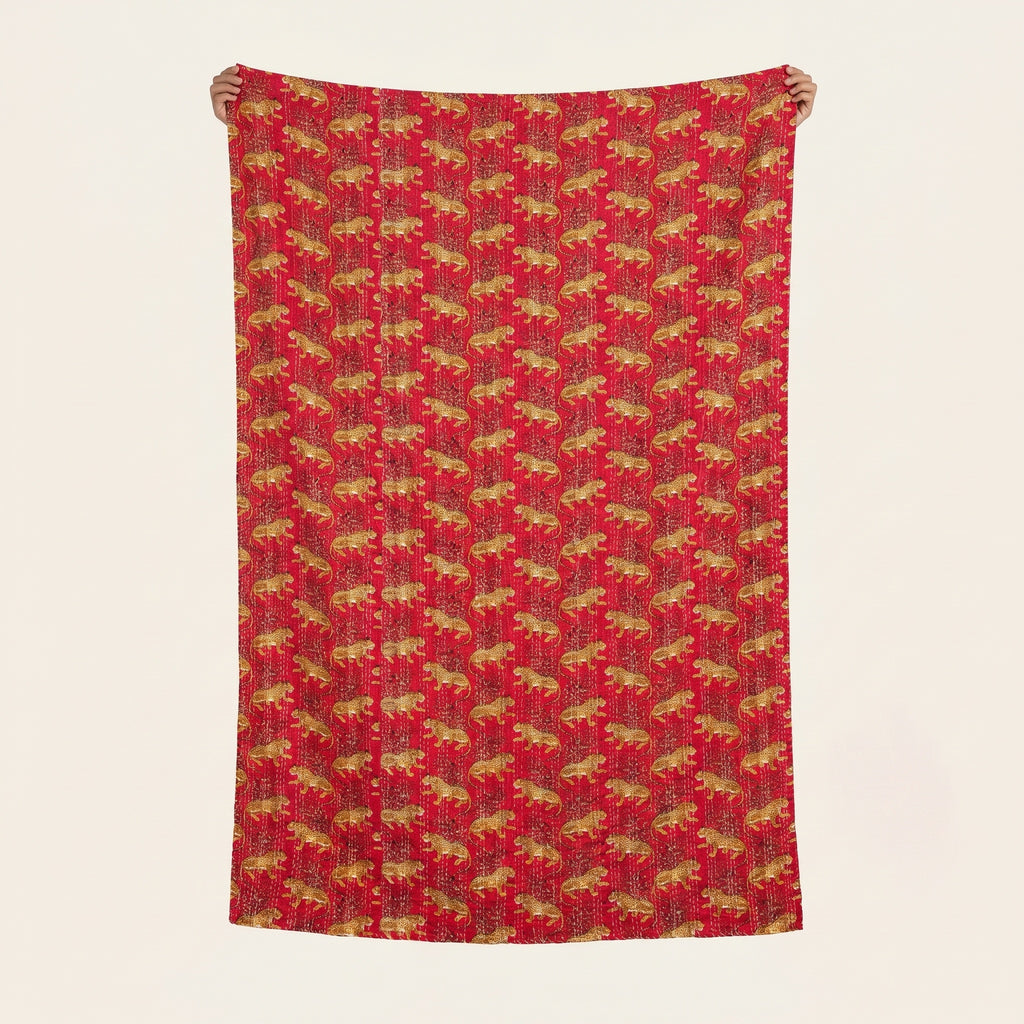 Serene Maple Cotton Reversible Kantha Throw