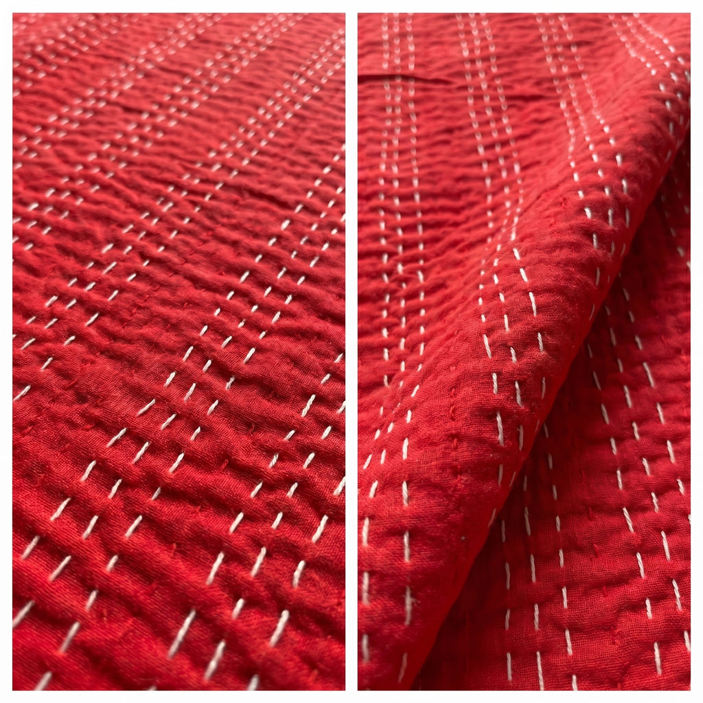 Soft Mist Cotton Reversible Kantha Throw