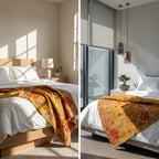Heirloom Stone Luxury Vintage Suzani Kantha Throw
