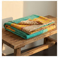 Soulful Symmetry Hand-Made Kantha Throw Blanket