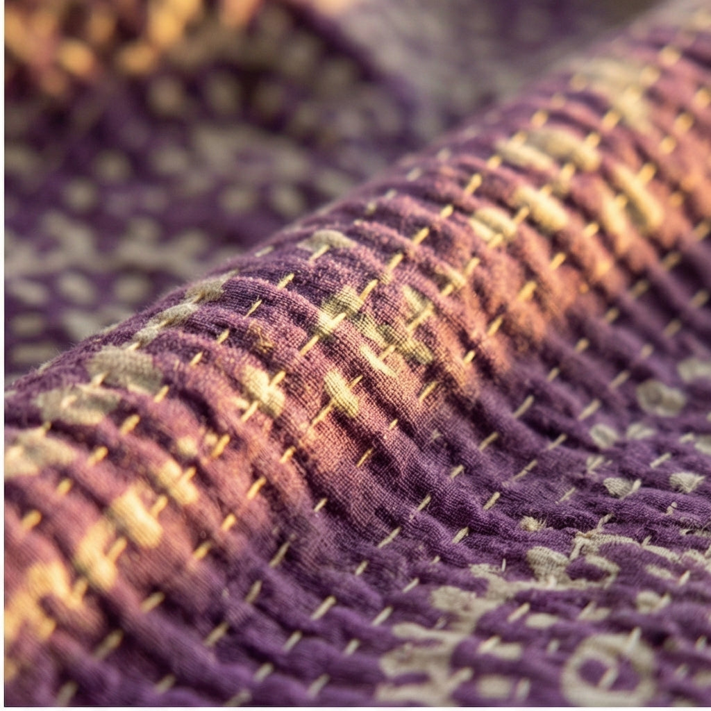 Eternal Stitch Hand-Made Kantha Throw Blanket